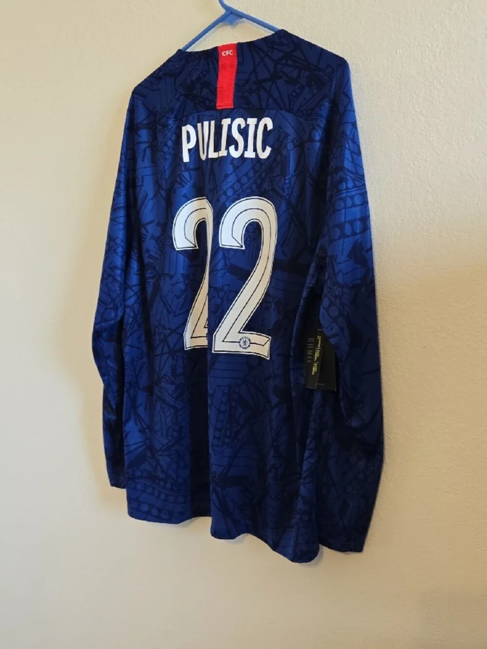Nike Chelsea FC Christian Pulisic #22 19/20 Home Long Sleeve Jersey - Blue - XXL